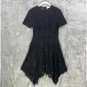 Lover the Label Black Size 6 Dress Lace Fit & Flare‎ Party Cocktail Sheer Bodice